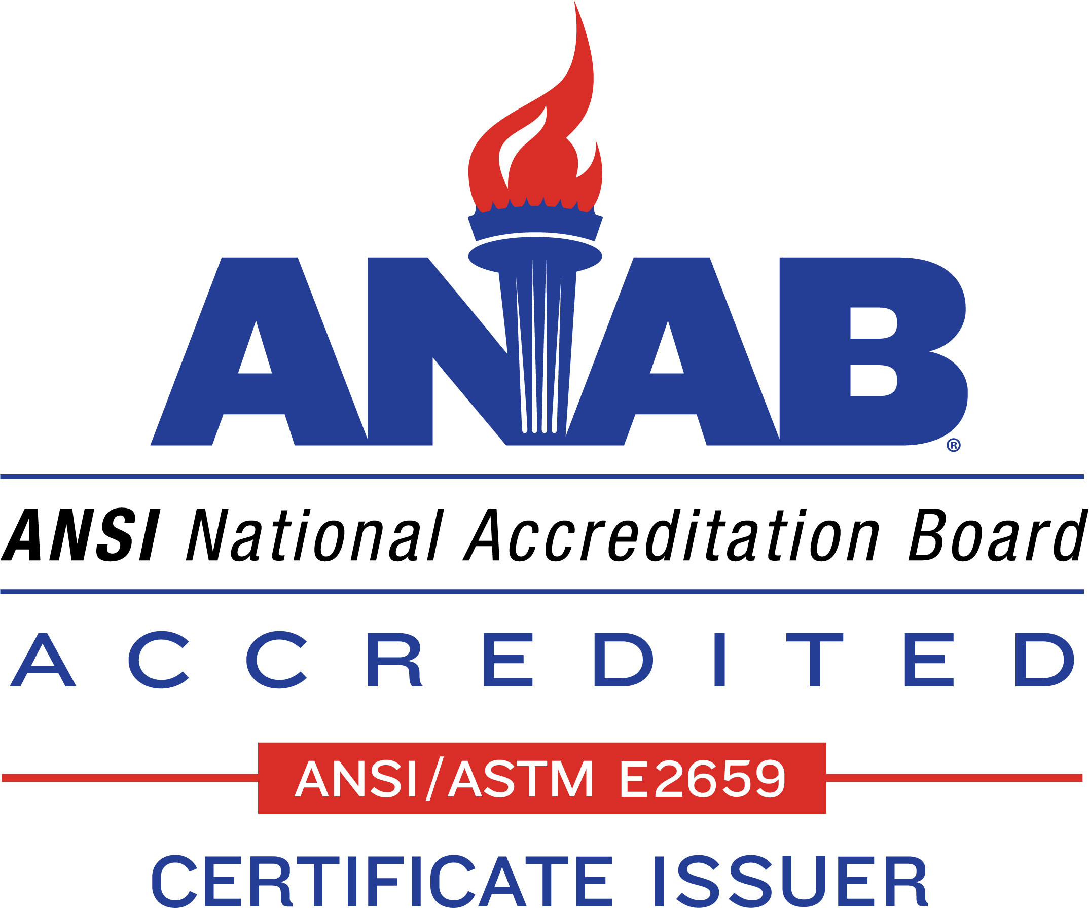 ANAB accredited ANSI ASTM E2659 certificate issuer